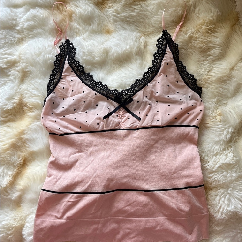 VS cami with polka dots & lace!